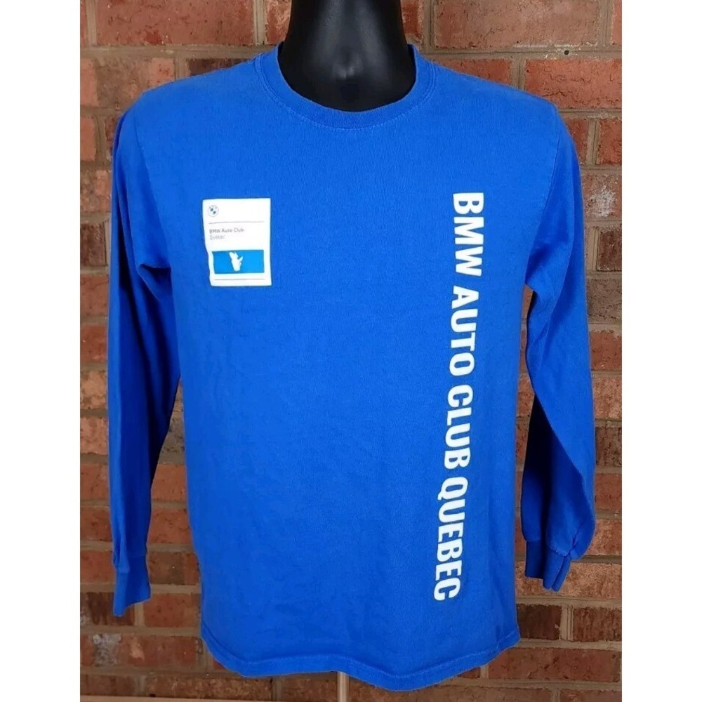 BMW‎ Car Club of Quebec Long  Sleeve Tshirt Blue Mens Size XS Vintage